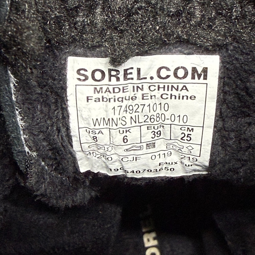 Sorel Emelie Lace Up Boots Womens 8 Black Waterproof Leather Gorpcore Outdoor - Picture 11 of 11